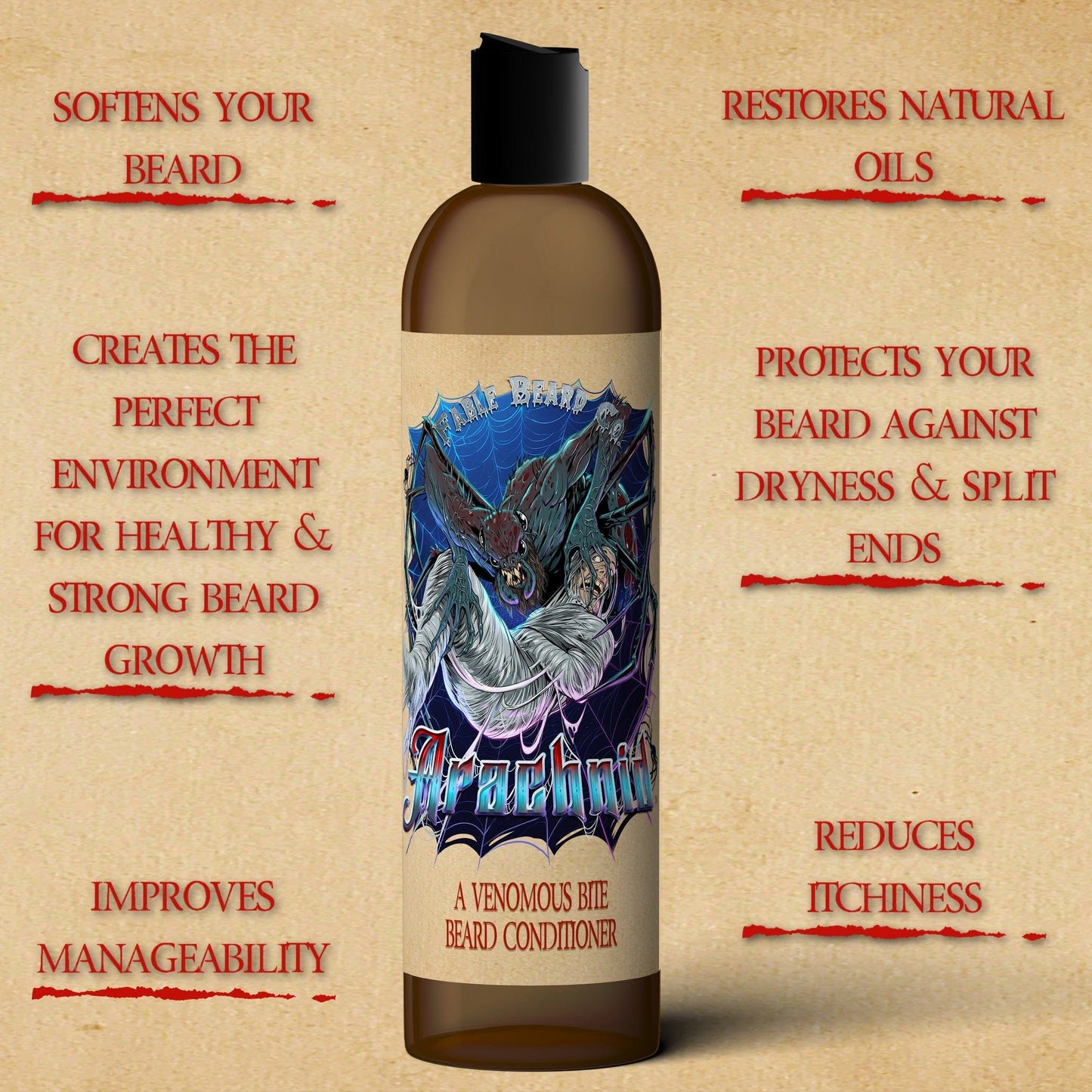Arachnid - Beard Conditioner - Venom-Dripped Tobacco, Cloved Apple Stew, Dark Autumn Spice