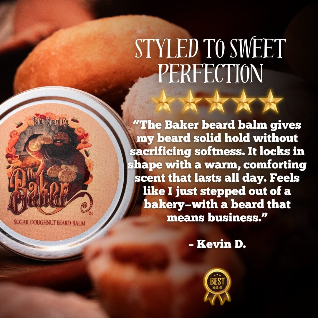 The Baker - Beard Oil & Balm Kit - Fresh Doughnuts, Warm Vanilla Sugar, Hint of Cinnamon Spice