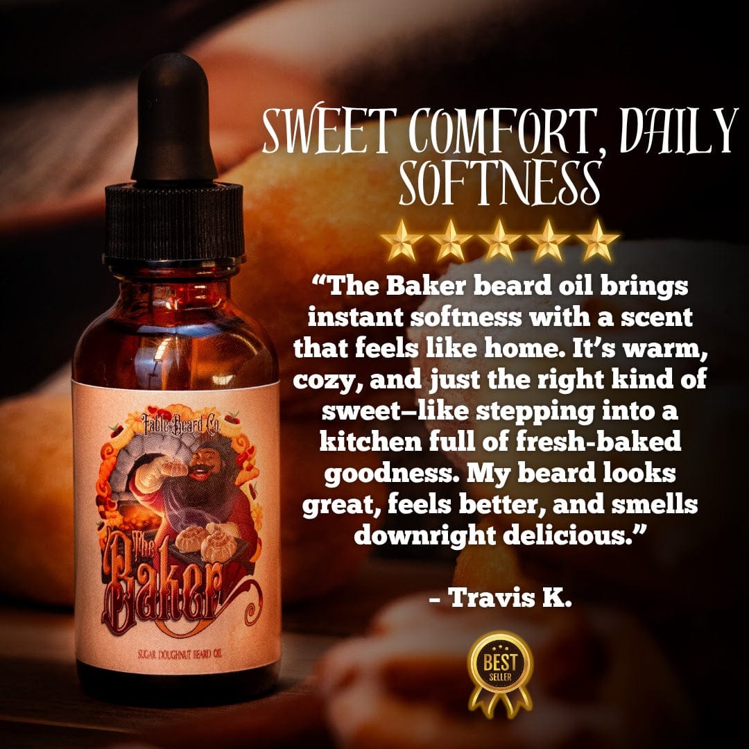 The Baker - Beard Oil - Fresh Doughnuts, Warm Vanilla Sugar, Hint of Cinnamon Spice