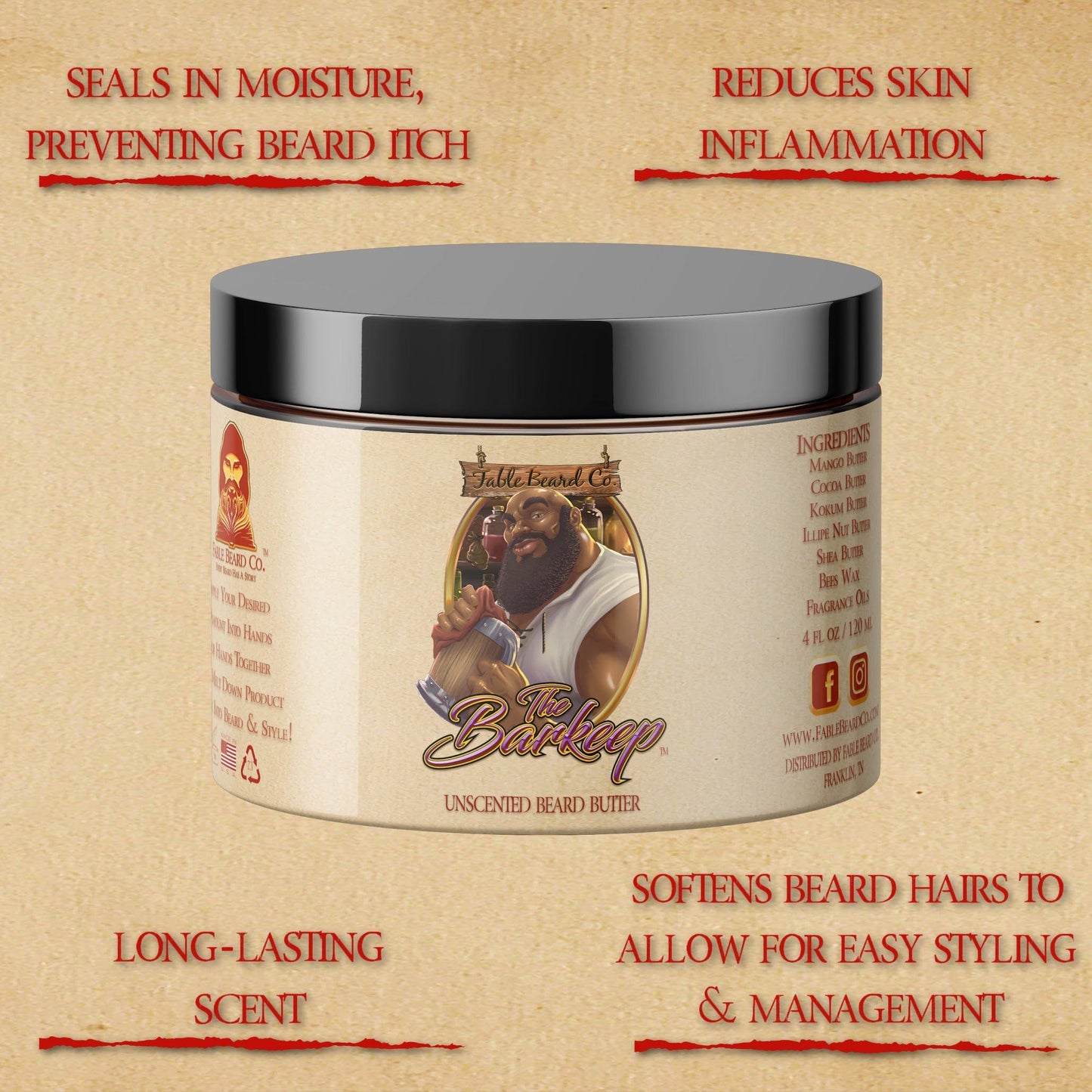 The Barkeep - An Unscented Beard Butter