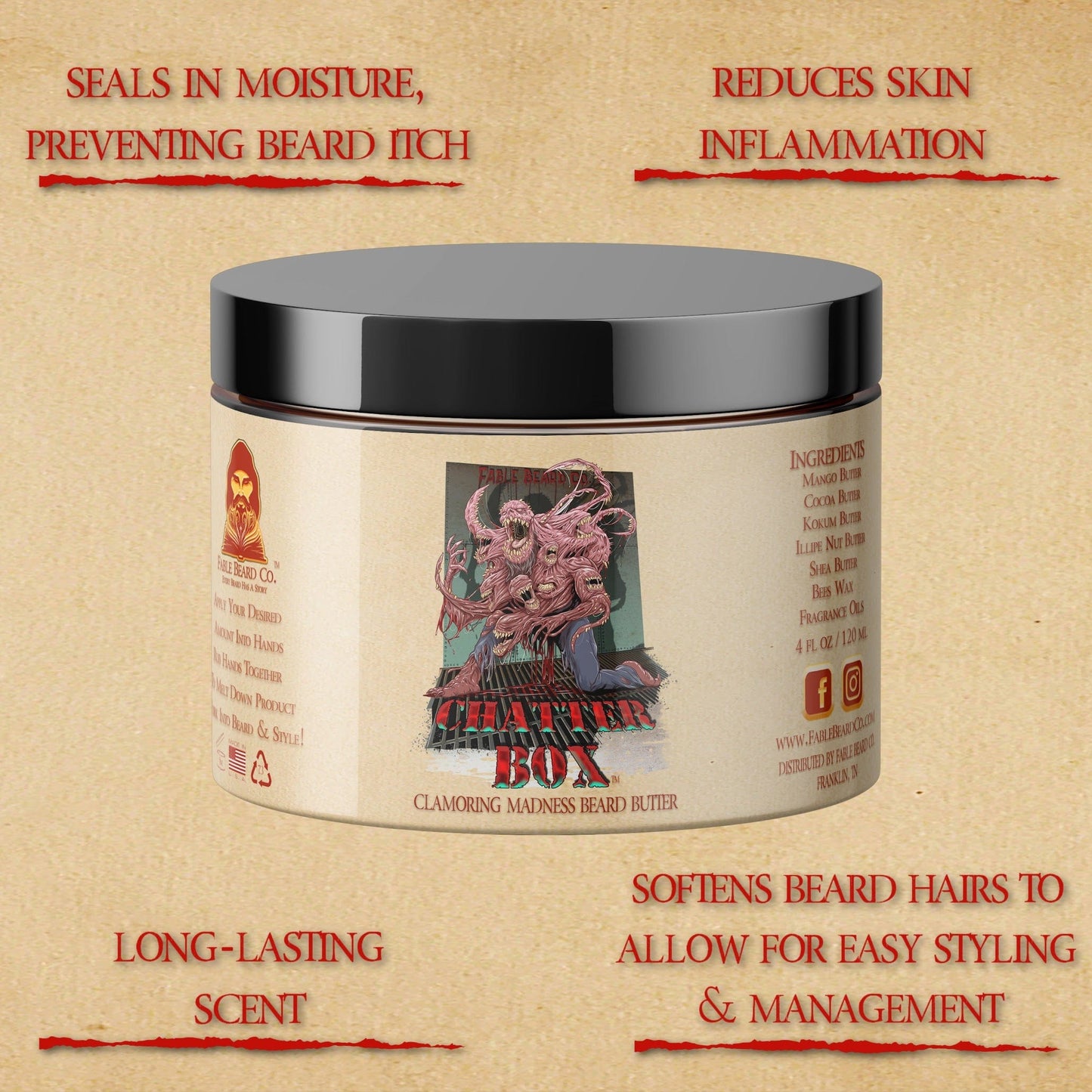Chatterbox - Beard Oil & Butter Kit - Browned Butter Glaze, Charred Pumpkin Sugar, Spiced Baked Apple