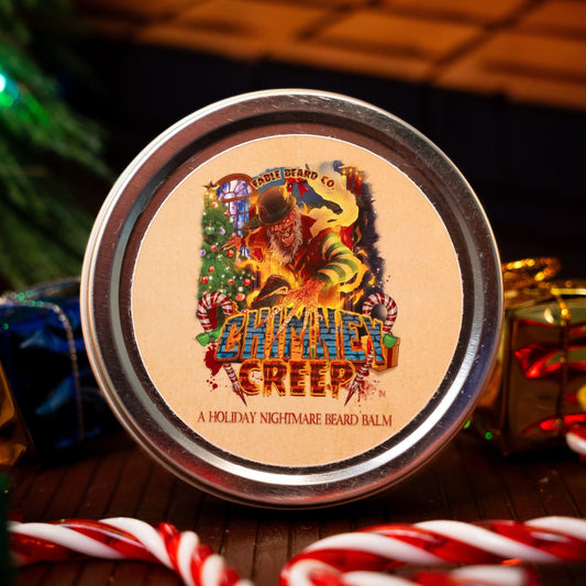 Chimney Creep - Beard Balm - Smoldering Fireplace, Christmas Trees, Twisted Candy Cane