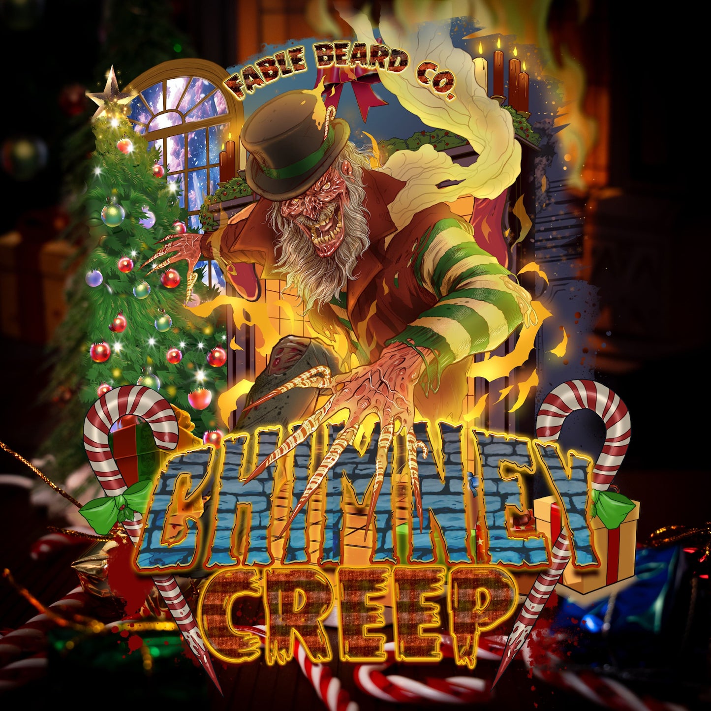 Chimney Creep - Complete Butter Kit - Smoldering Fireplace, Christmas Trees, Twisted Candy Cane