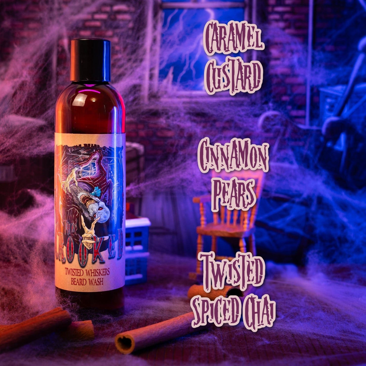 The Crooked - Beard Wash - Caramel Custard, Cinnamon Pears, Twisted Spiced Chai