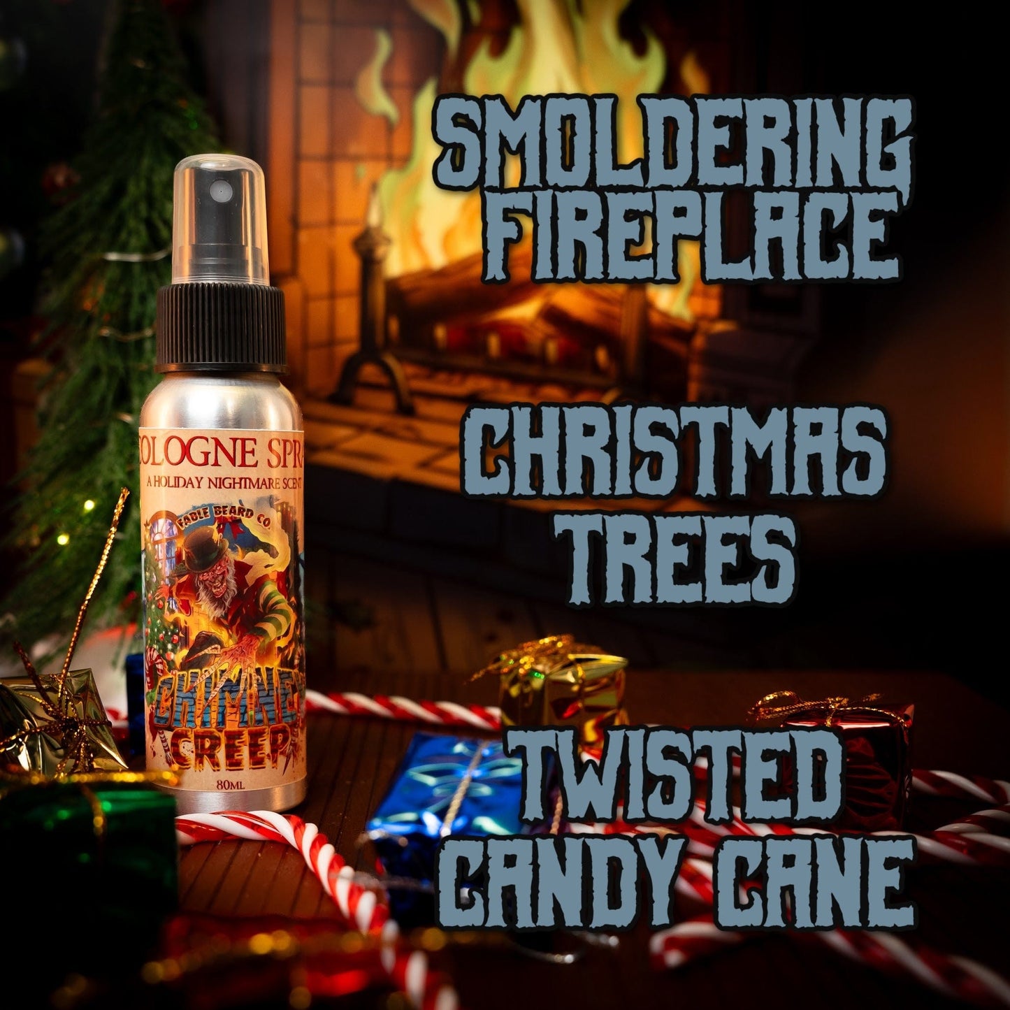 Chimney Creep - Cologne - Smoldering Fireplace, Christmas Trees, Twisted Candy Cane
