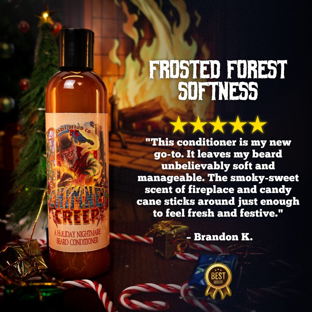 Chimney Creep - Beard Conditioner - Smoldering Fireplace, Christmas Trees, Twisted Candy Cane