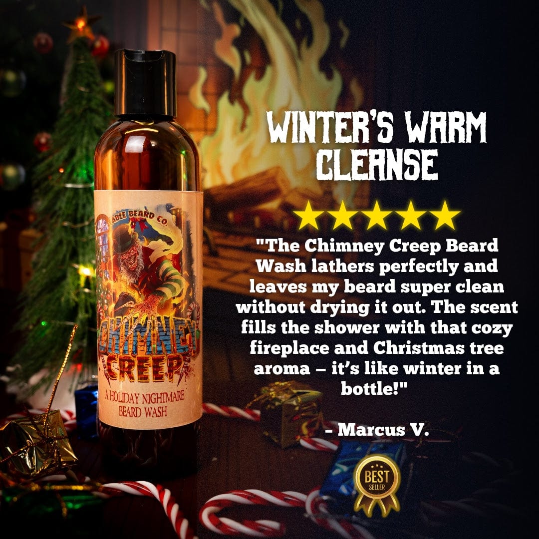 Chimney Creep - Beard Wash - Smoldering Fireplace, Christmas Trees, Twisted Candy Cane