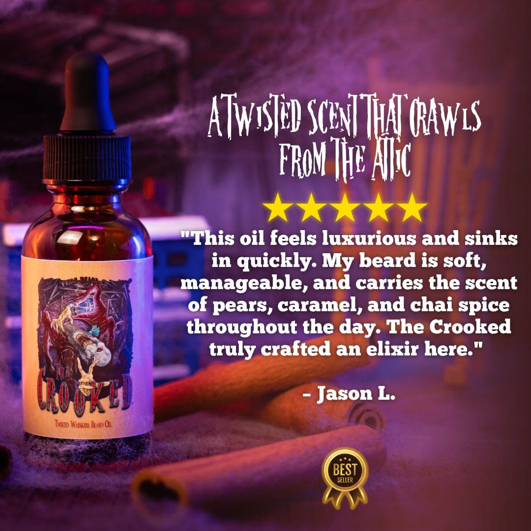 The Crooked - Beard Oil - Caramel Custard, Cinnamon Pears, Twisted Spiced Chai