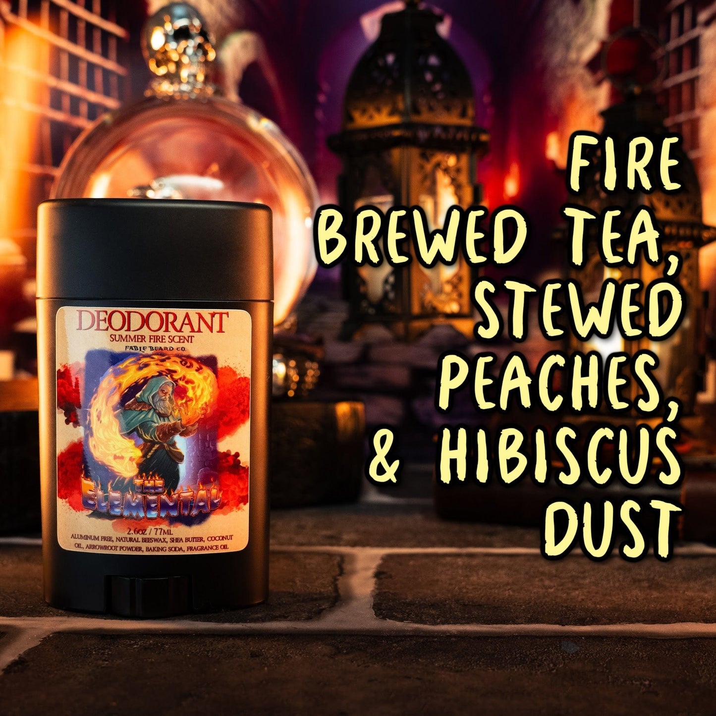 The Elemental - Deodorant - Fire Brewed Tea, Stewed Peaches, and Hibiscus Dust