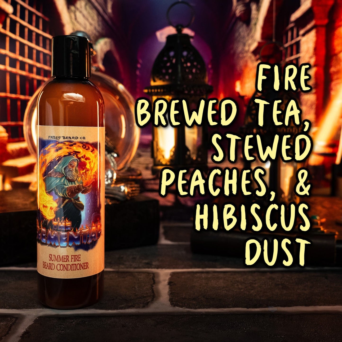 The Elemental - Beard Conditioner - Fire Brewed Tea, Stewed Peaches, and Hibiscus Dust