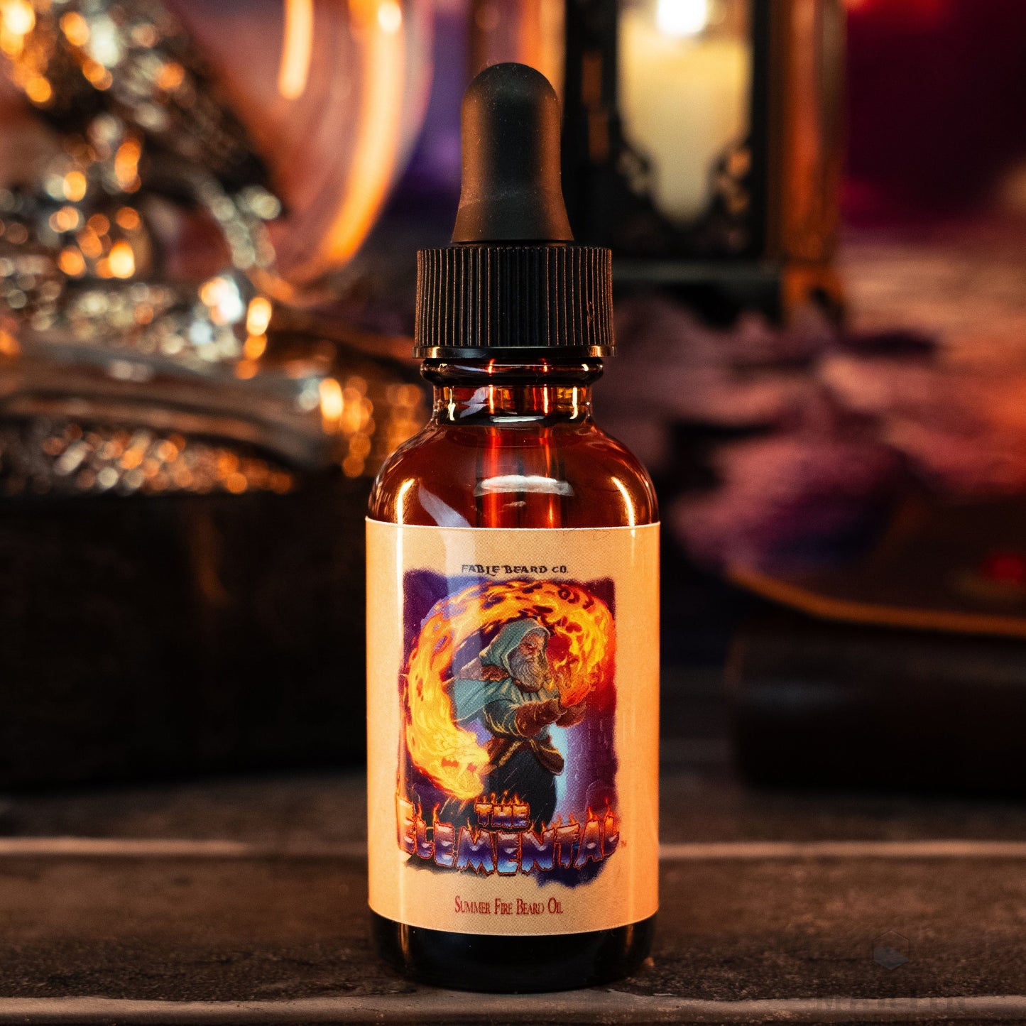 The Elemental - Beard Oil - Fire Brewed Tea, Stewed Peaches, and Hibiscus Dust