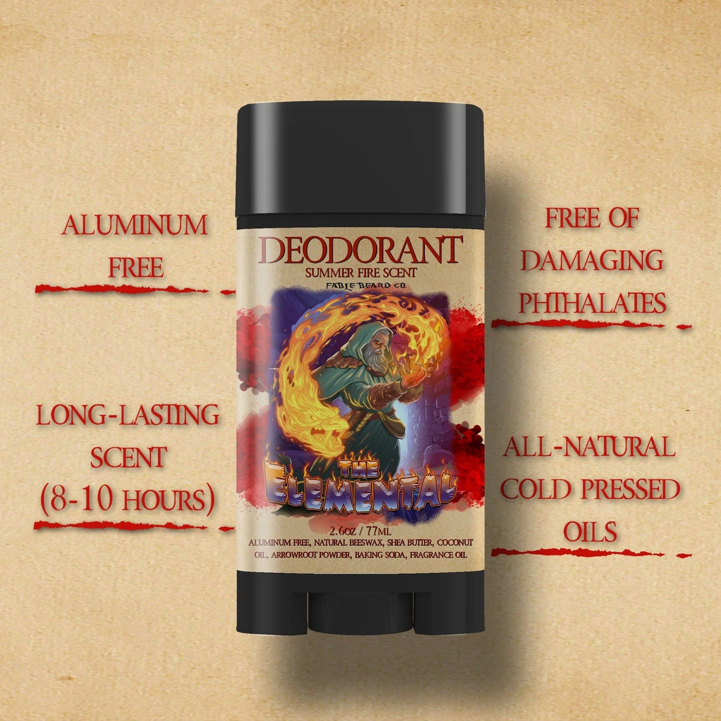 The Elemental - Deodorant - Fire Brewed Tea, Stewed Peaches, and Hibiscus Dust