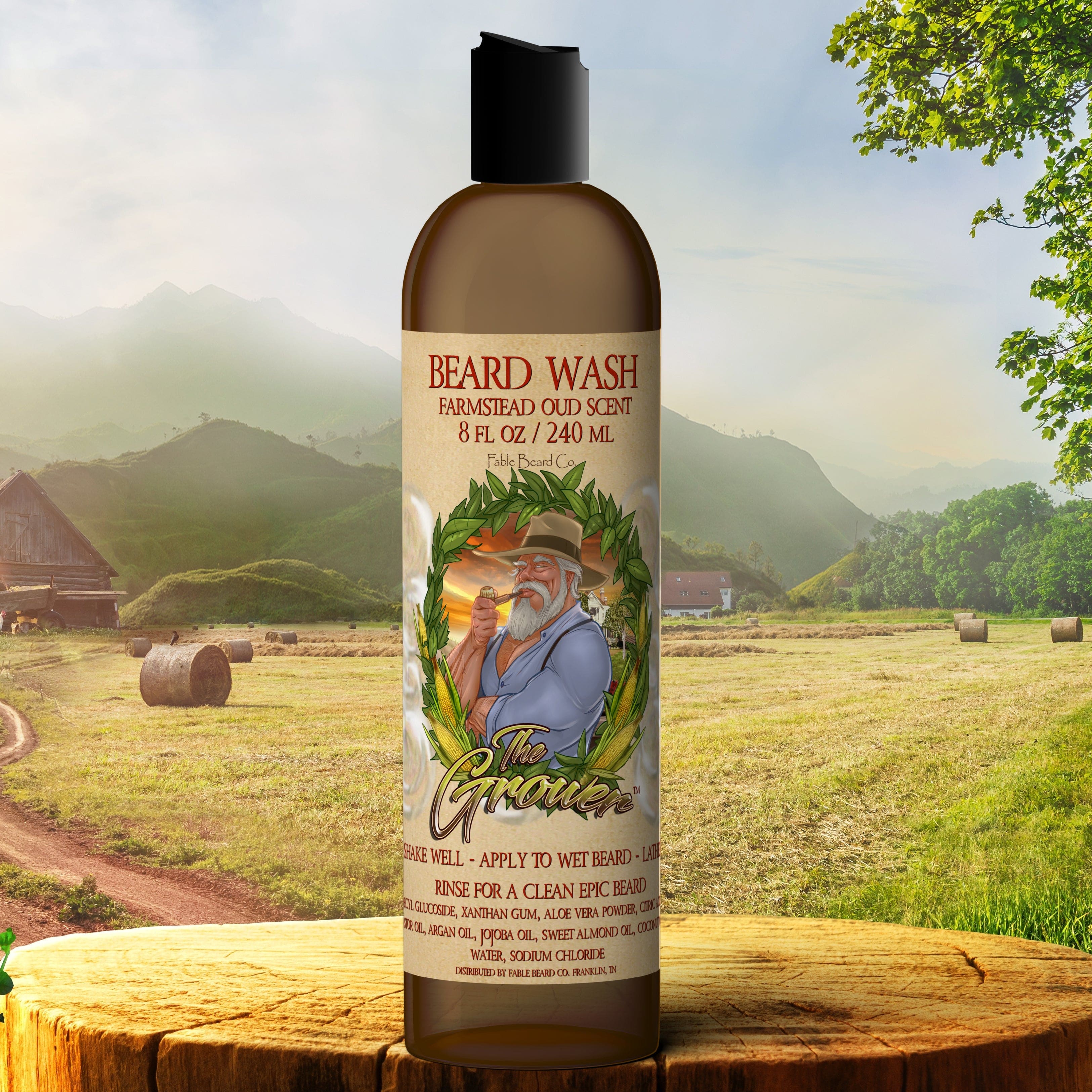 The Grower - Beard Wash - Crisp Apples, Fresh Pear, Warm Oud, Aged Amb –  Fable Beard Co.