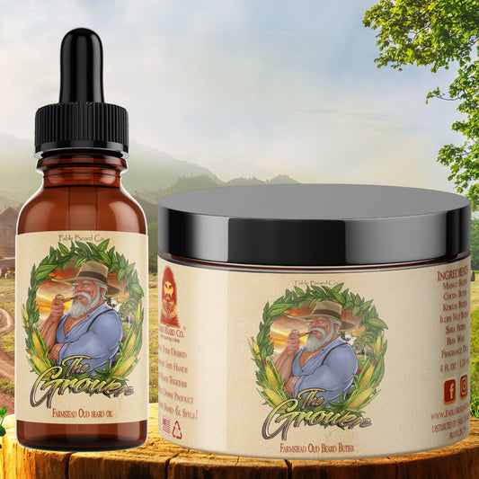 The Grower - Beard Oil & Butter Kit - Crisp Apples, Fresh Pear, Warm Oud, Aged Amber