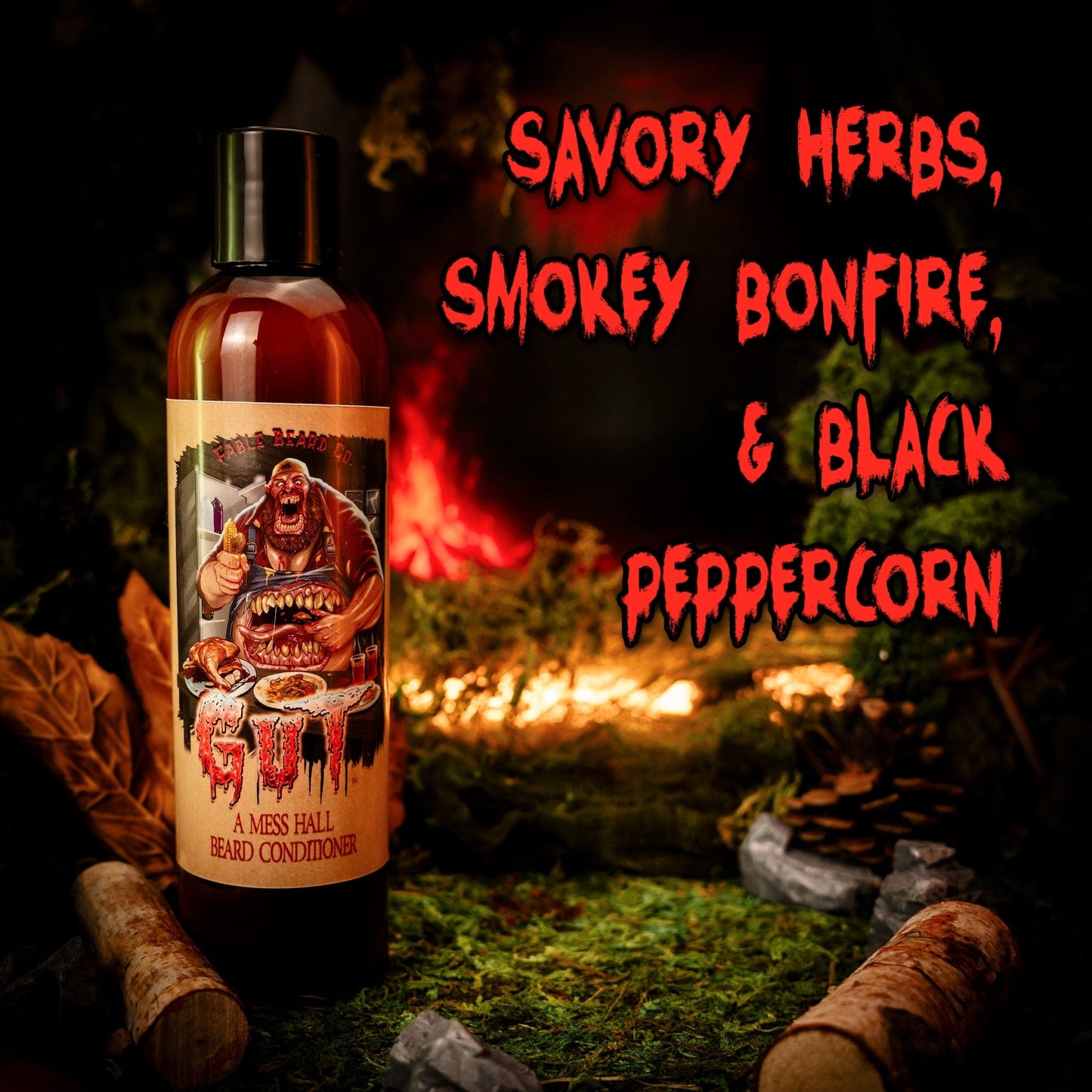 The Gut - Beard Conditioner - Savory Herbs, Smokey Bonfire, Black Peppercorn