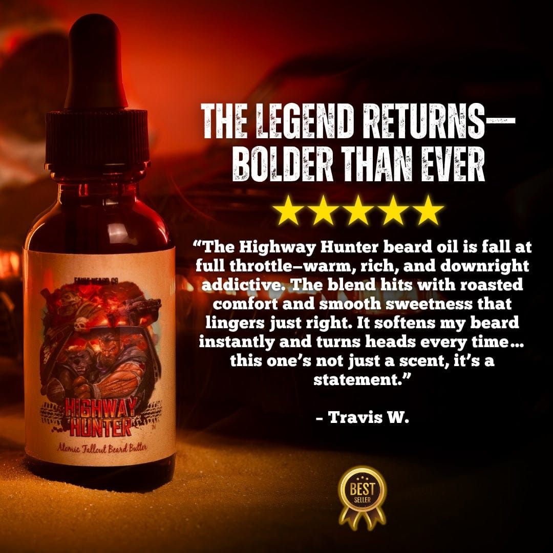 The Highway Hunter - Beard Oil - Warm Roasted Pumpkin, Sweet Vanilla Bean, Rich Spiced Cinnamon, and Creamy Toasted Marshmallow