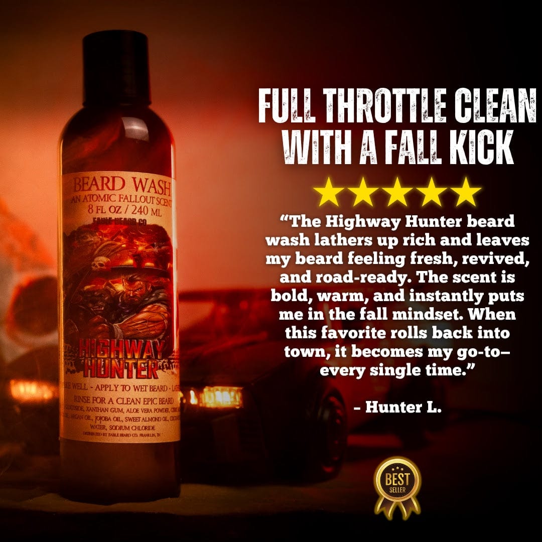 The Highway Hunter - Beard Wash - Warm Roasted Pumpkin, Sweet Vanilla Bean, Rich Spiced Cinnamon, and Creamy Toasted Marshmallow