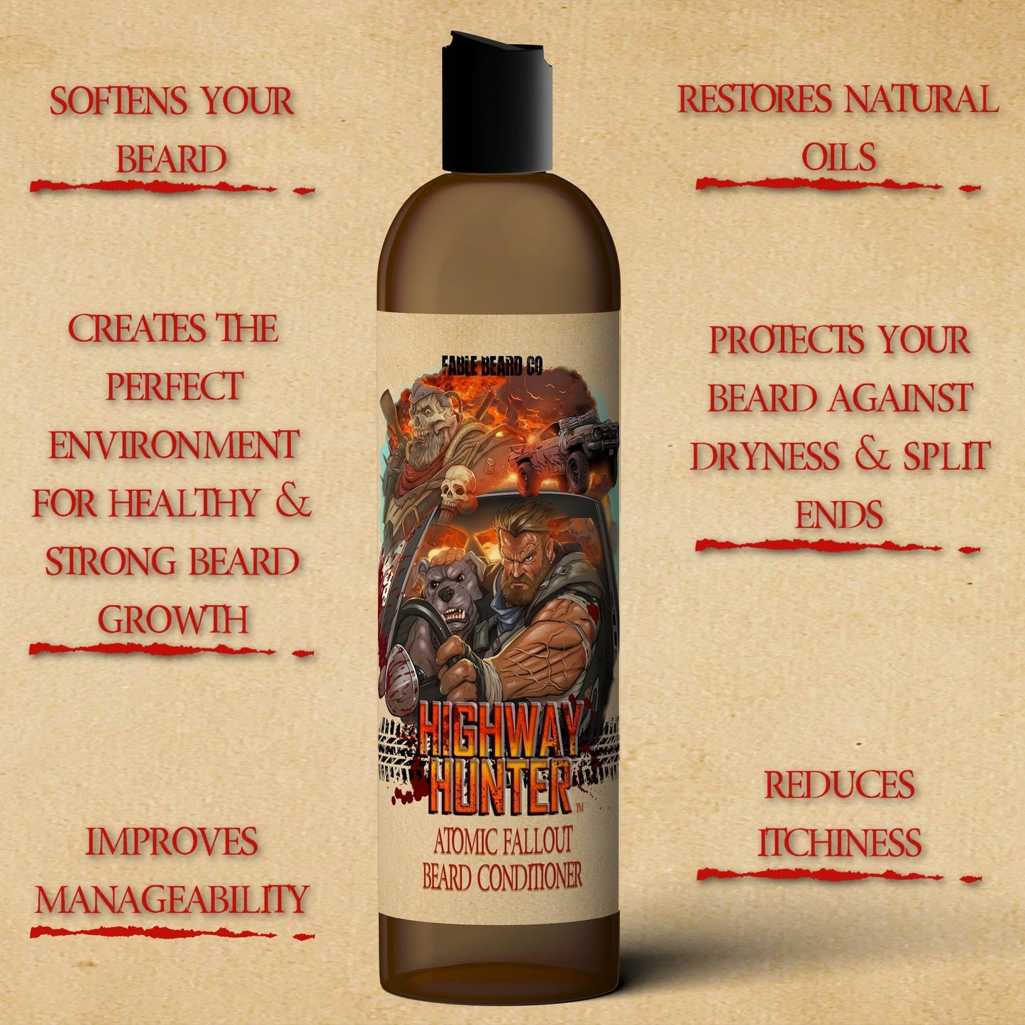 The Highway Hunter - Beard Conditioner - Warm Roasted Pumpkin, Sweet Vanilla Bean, Rich Spiced Cinnamon, and Creamy Toasted Marshmallow