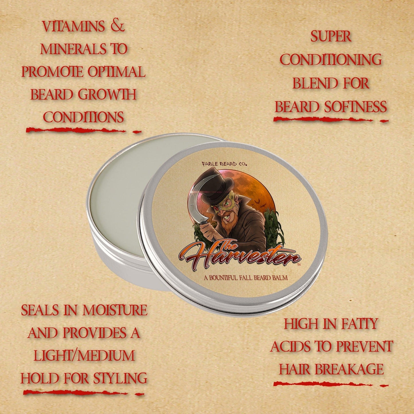 The Harvester - Beard Balm - Spiced Apple Cider, Ripe Pumpkin, Crisp Fall Breeze
