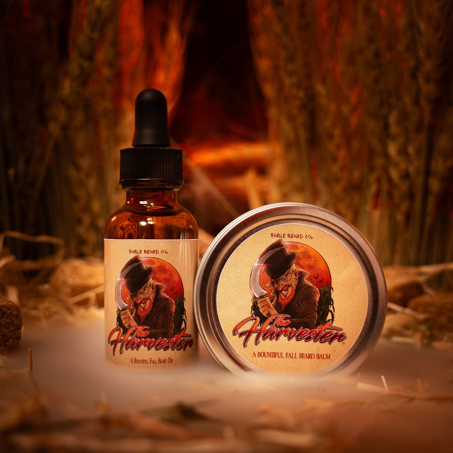 The Harvester - Beard Oil & Balm Kit - Spiced Apple Cider, Ripe Pumpkin, Crisp Fall Breeze