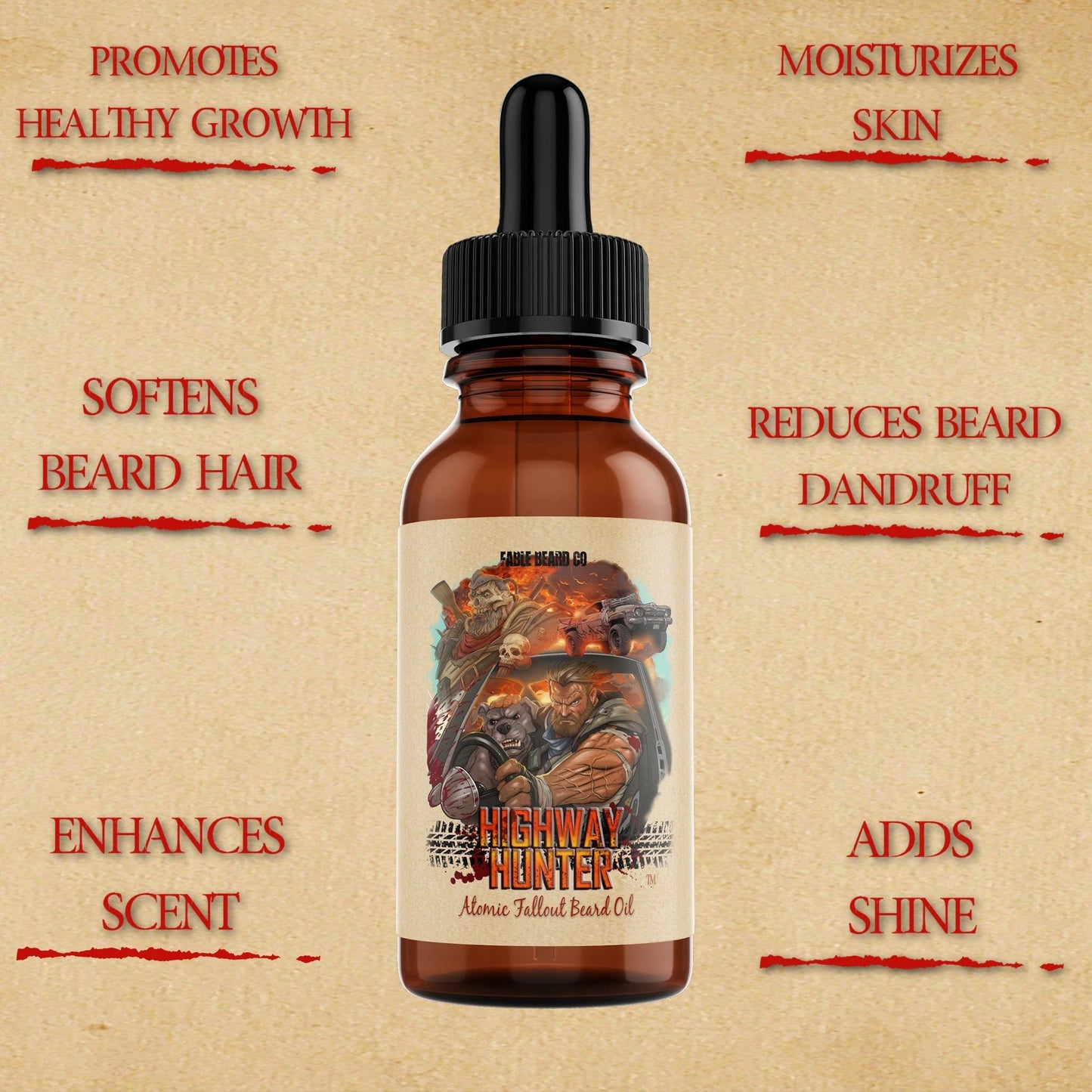 The Highway Hunter - Beard Oil - Warm Roasted Pumpkin, Sweet Vanilla Bean, Rich Spiced Cinnamon, and Creamy Toasted Marshmallow