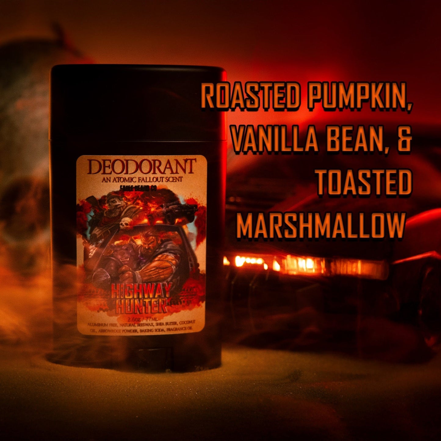 The Highway Hunter - Deodorant - Warm Roasted Pumpkin, Sweet Vanilla Bean, Rich Spiced Cinnamon, and Creamy Toasted Marshmallow