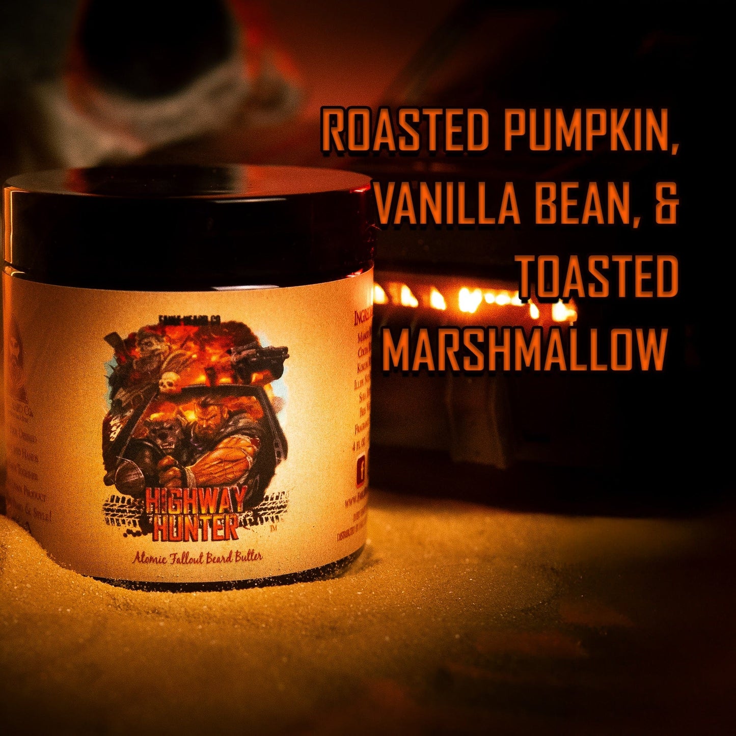 The Highway Hunter - Beard Butter - Warm Roasted Pumpkin, Sweet Vanilla Bean, Rich Spiced Cinnamon, and Creamy Toasted Marshmallow