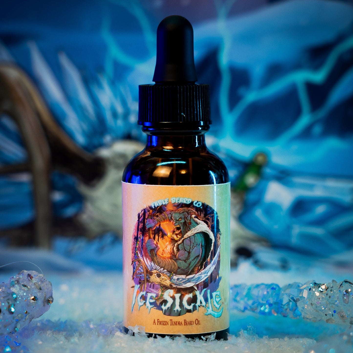 Ice Sickle - Beard Oil - Frosty Pine Sap, Chilled Juniper, Winter Spices