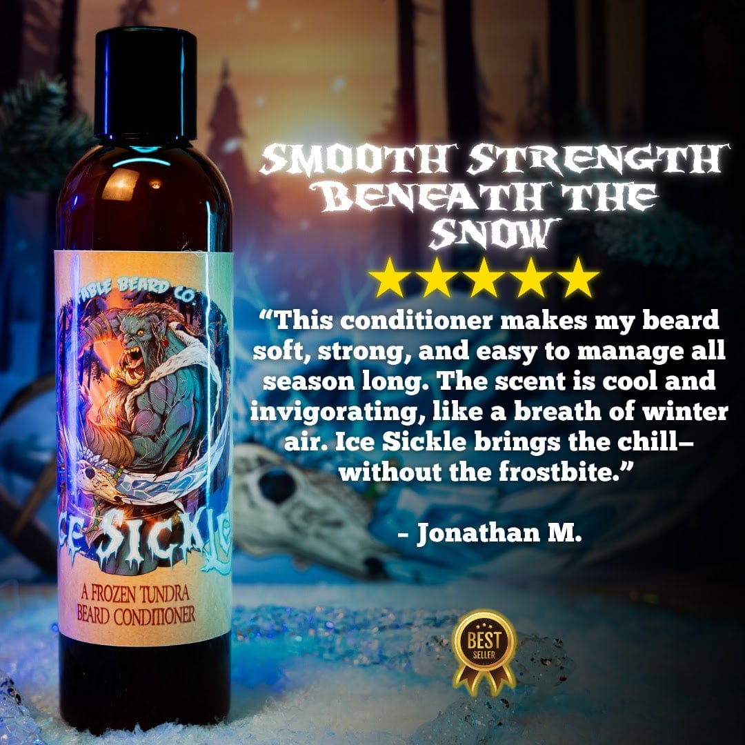 Ice Sickle - Beard Conditioner - Frosty Pine Sap, Chilled Juniper, Winter Spices
