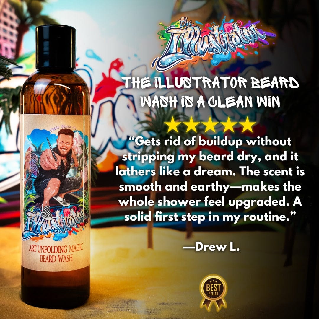 The Illustrator - Beard Wash - Sunlit Oak, Honeyed Resin, Ambrosial Nectar