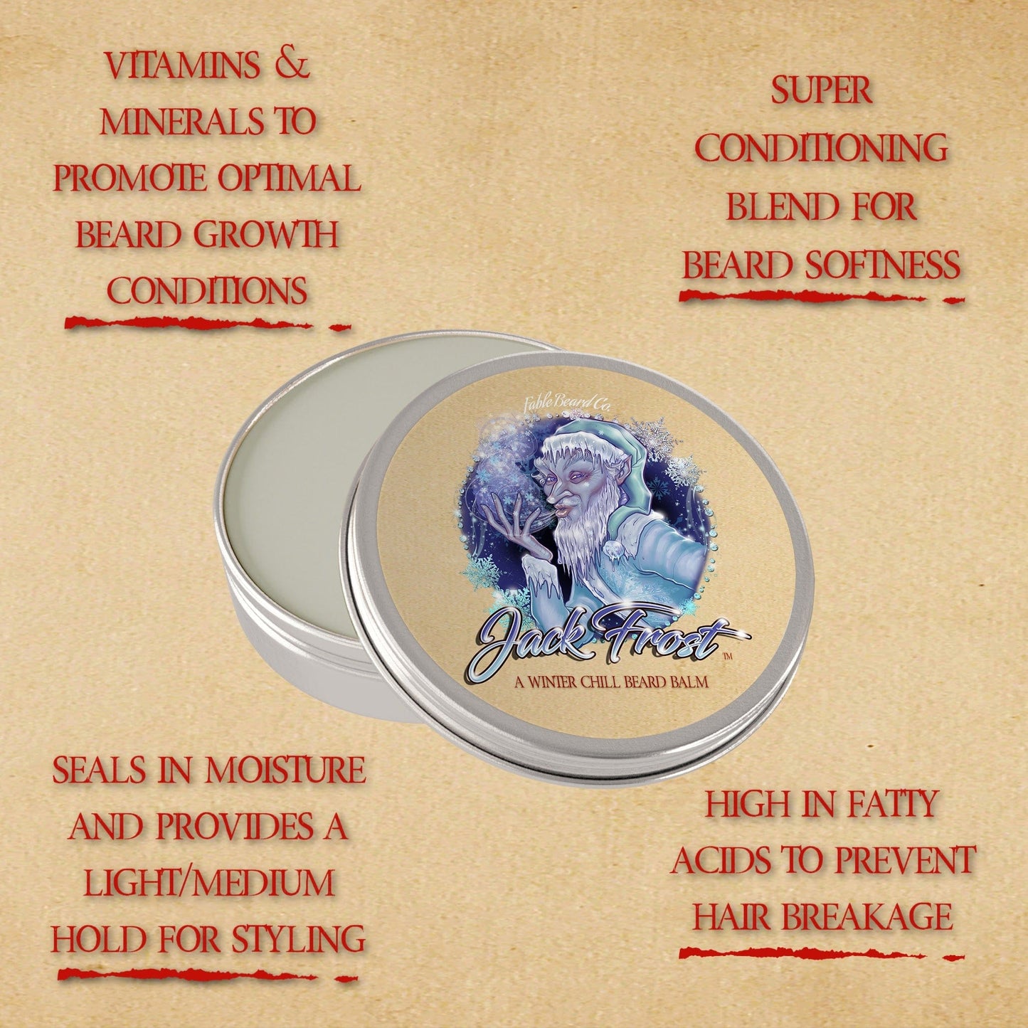 Jack Frost - Beard Balm - Christmas Pine, Fir Trees, and Peppermint Stick