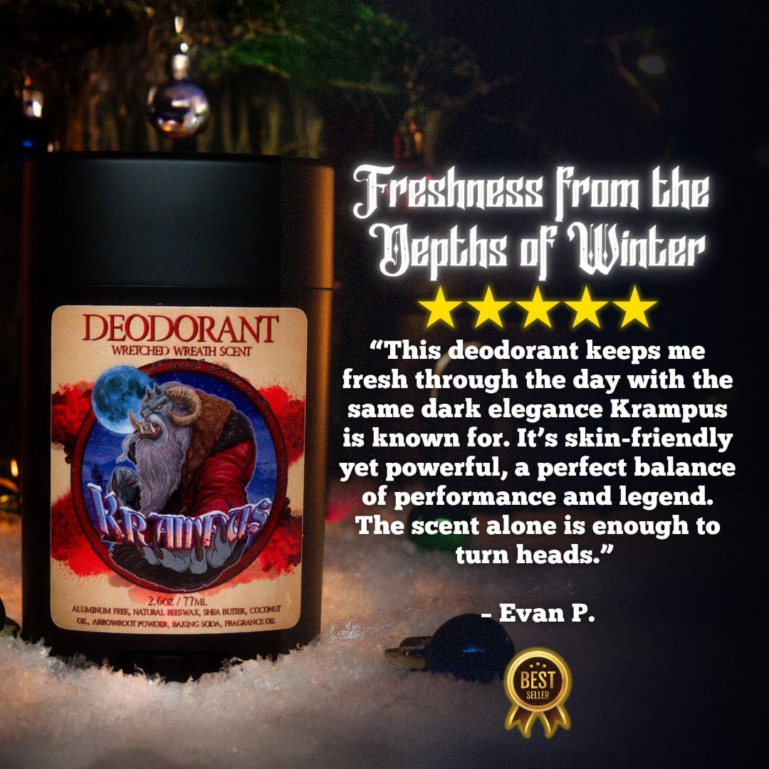 Krampus - Deodorant - Evergreen Wreath, Pine Boughs, and Spiced Apples