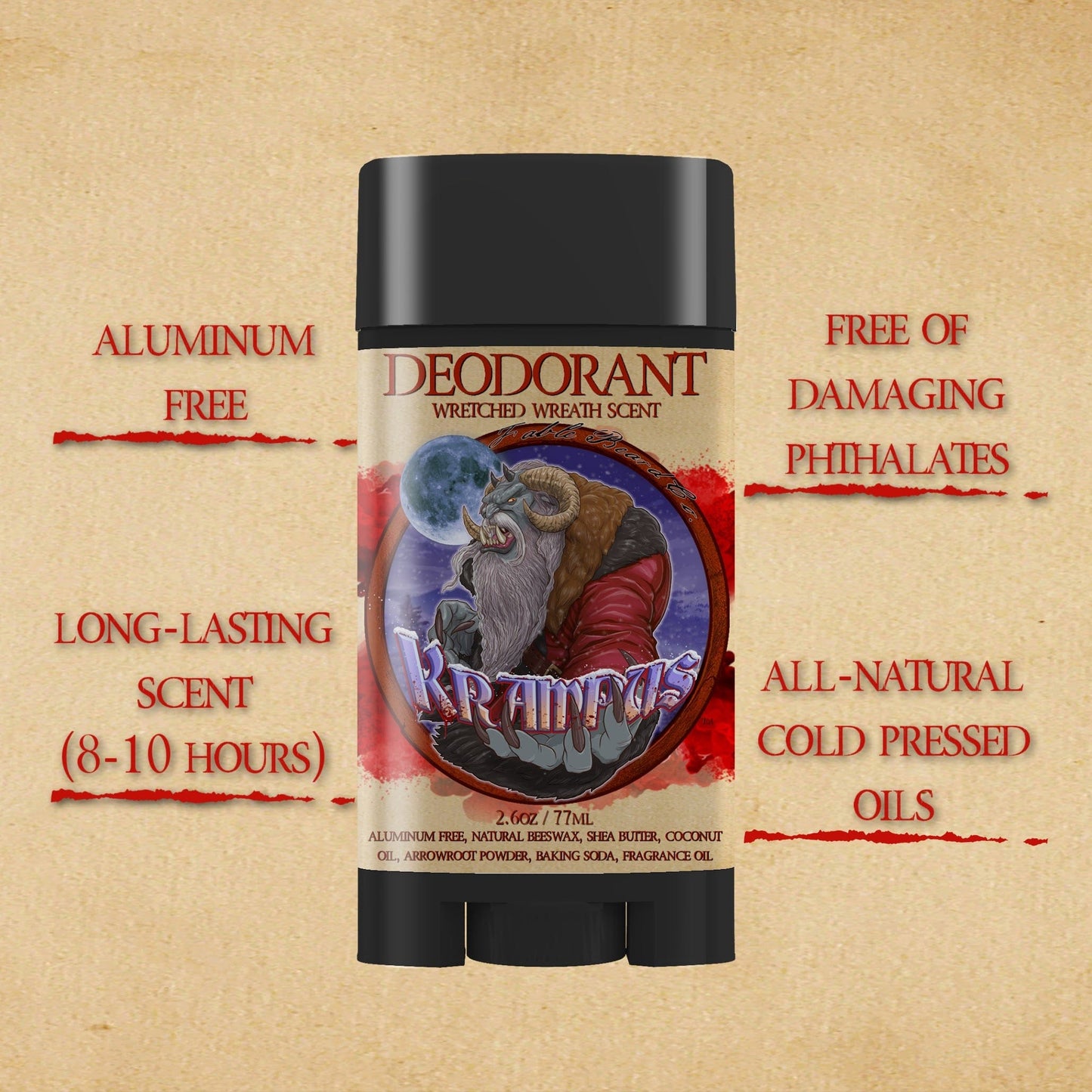 Krampus - Deodorant - Evergreen Wreath, Pine Boughs, and Spiced Apples