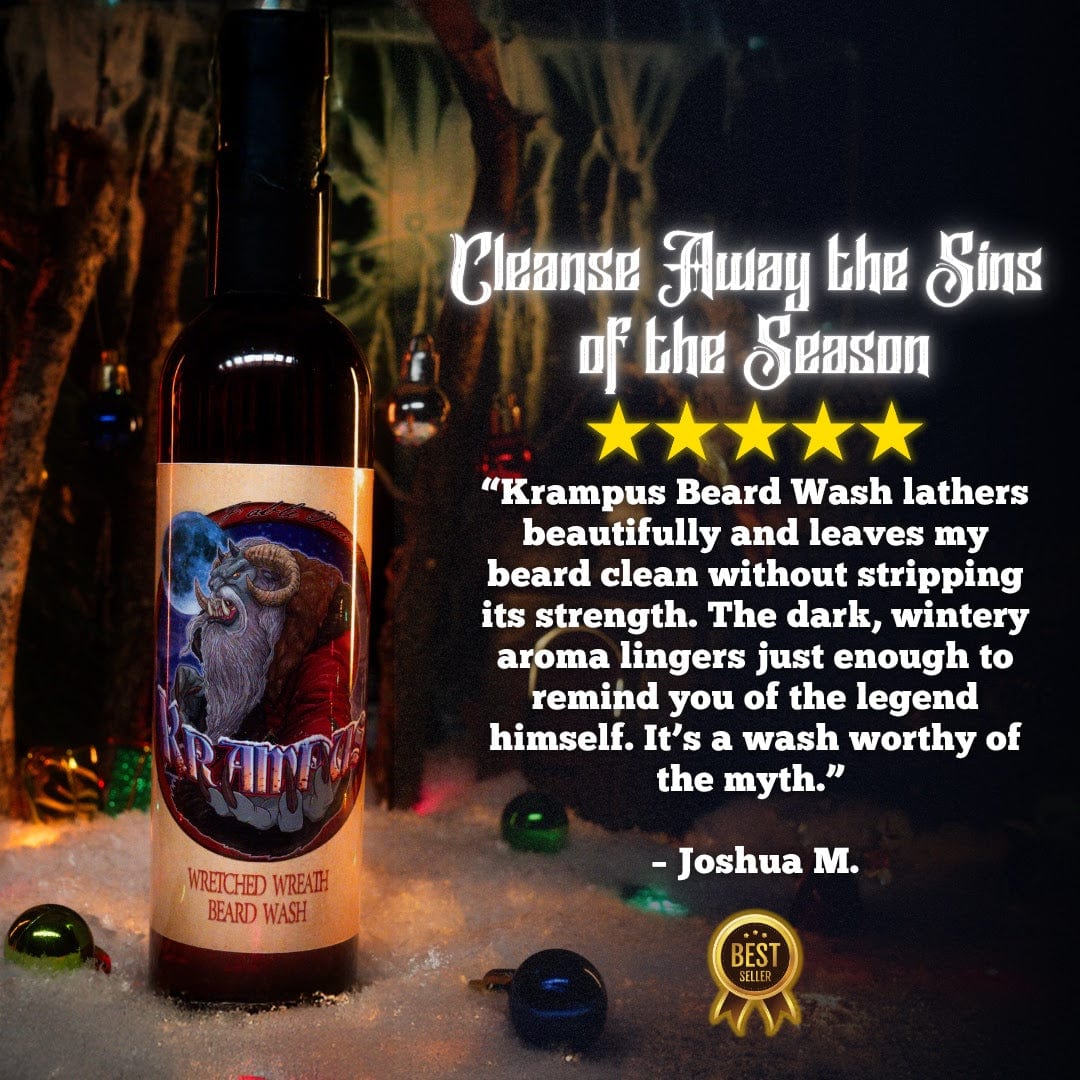 Krampus - Beard Wash - Evergreen Wreath, Pine Boughs, and Spiced Apples