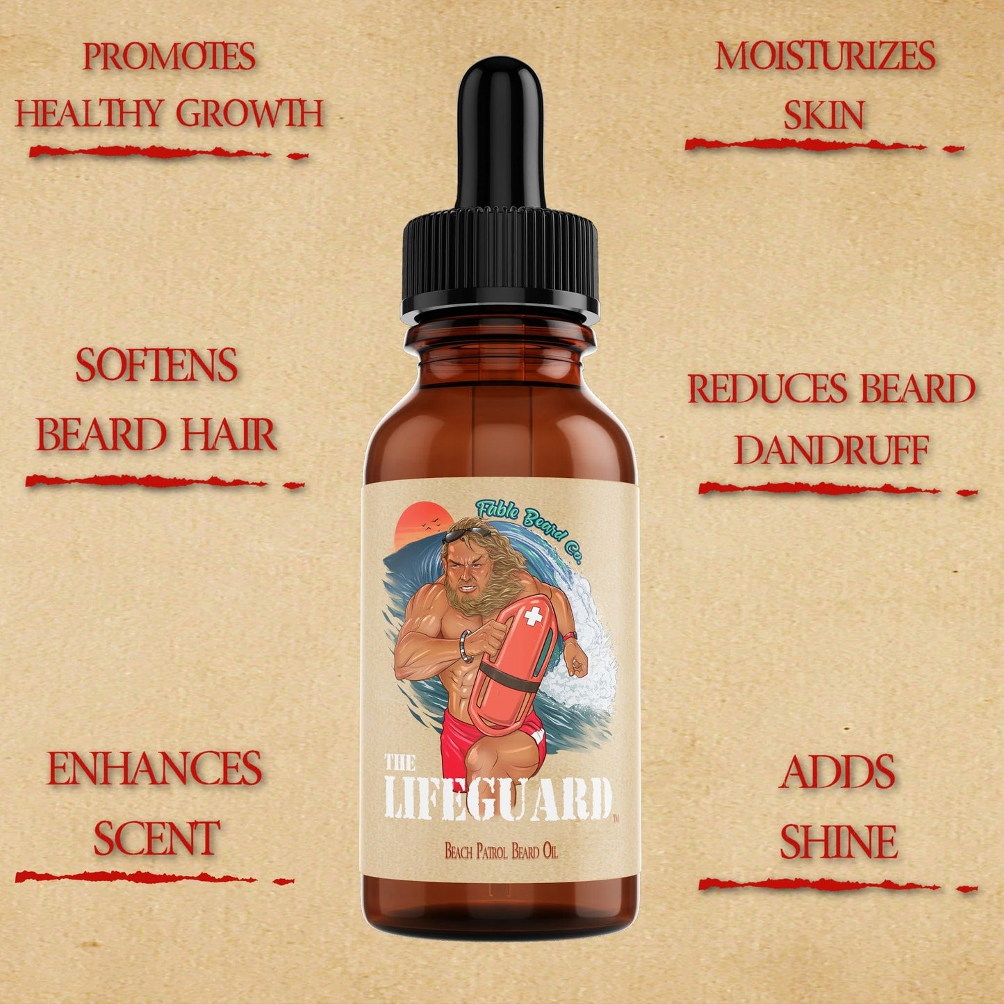The Lifeguard - Beard Oil - Pineapple Margarita, Creamy Vanilla & Golden Amber