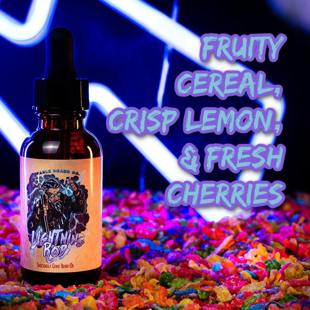 The Lightning Rod - Beard Oil - Fruity Cereal, Crisp Lemon, Fresh Cherries, and Sweet Pomegranate