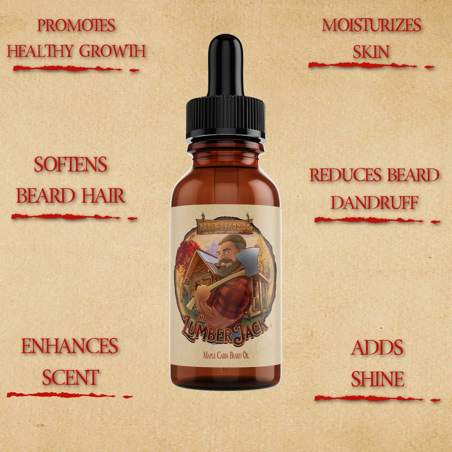 The Lumberjack - Beard Oil - Rich Maple Syrup, Fragrant Maple Leaves, & Soft Cabin Woods