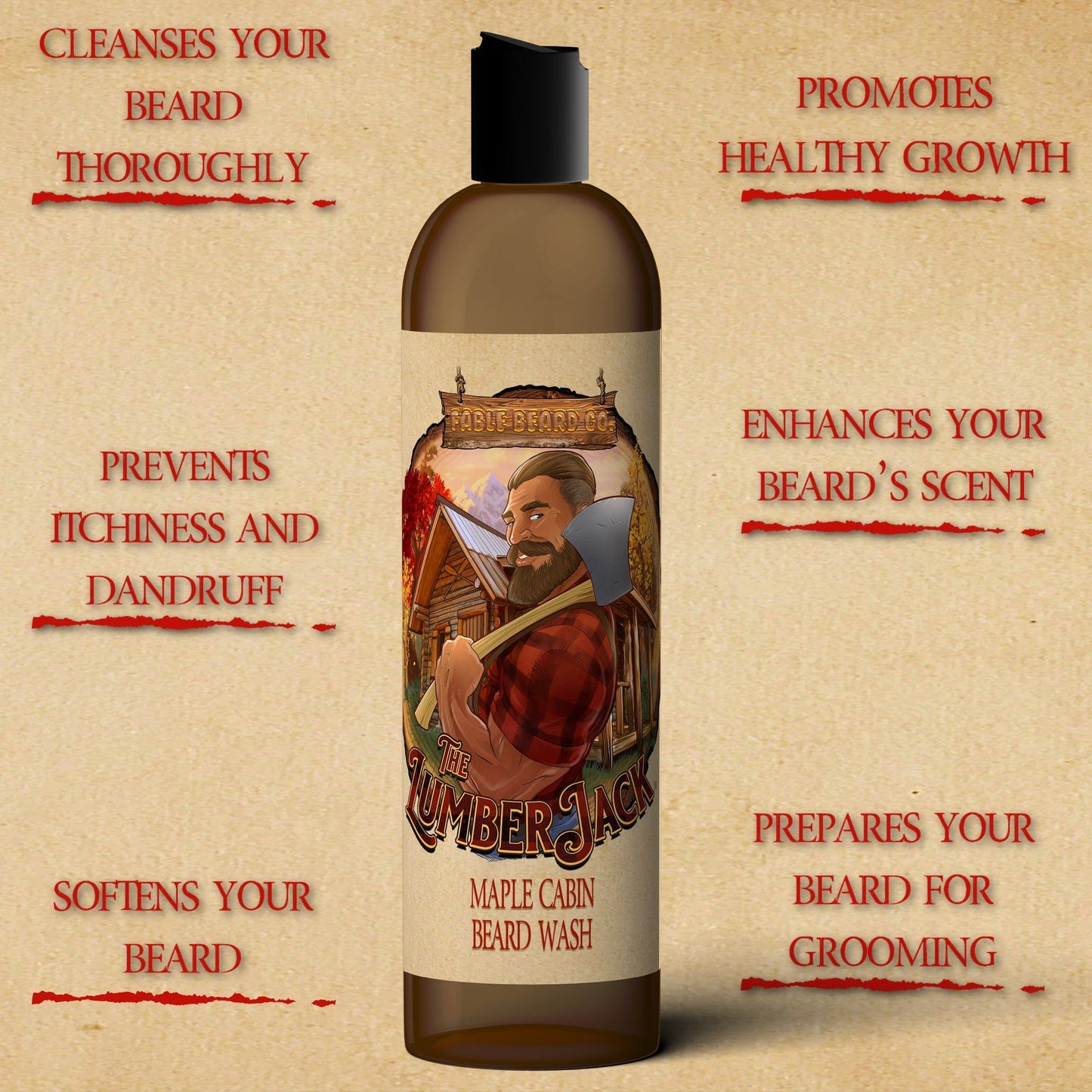 The Lumberjack - Beard Wash - Rich Maple Syrup, Fragrant Maple Leaves, & Soft Cabin Woods