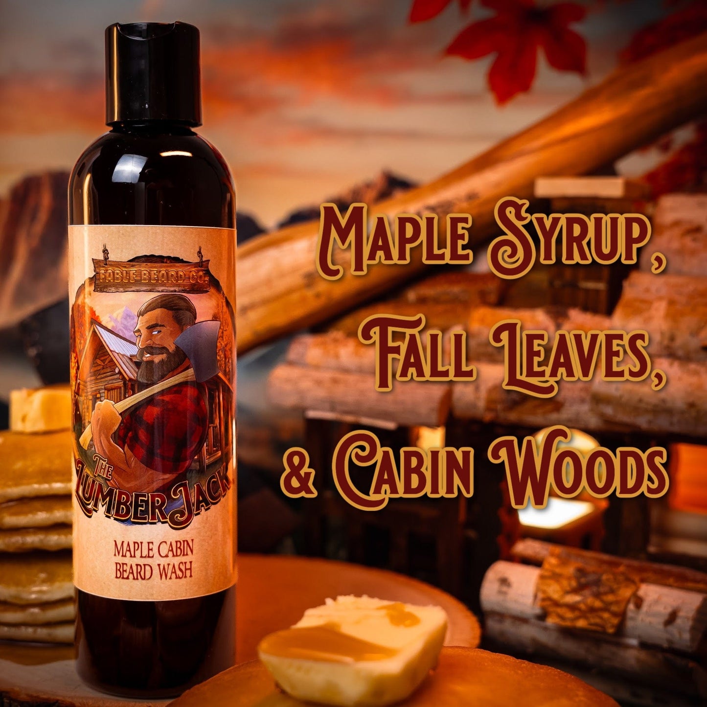 The Lumberjack - Beard Wash - Rich Maple Syrup, Fragrant Maple Leaves, & Soft Cabin Woods