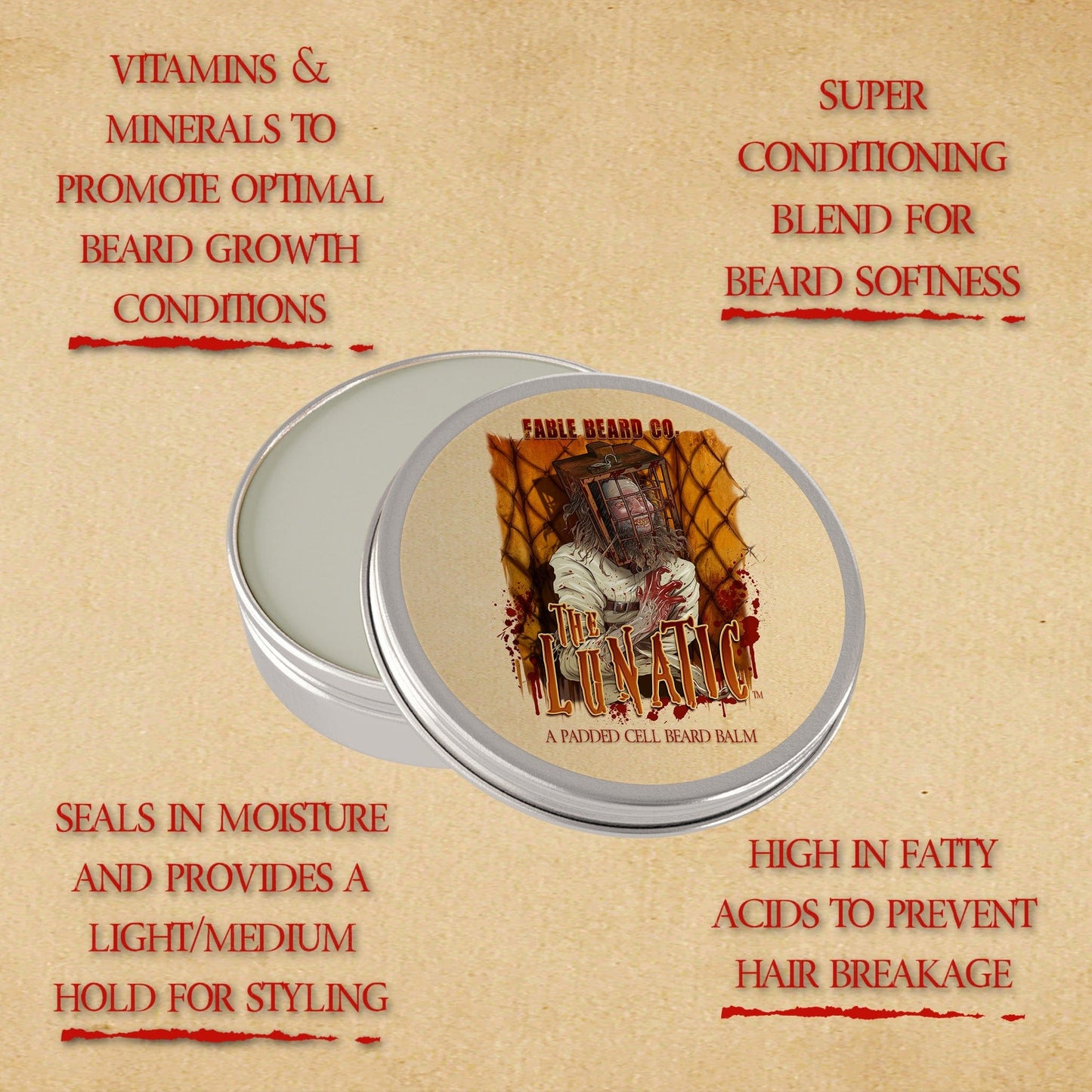 The Lunatic - Beard Balm - Tonka Bean, Vanilla Mist, Warm Spices