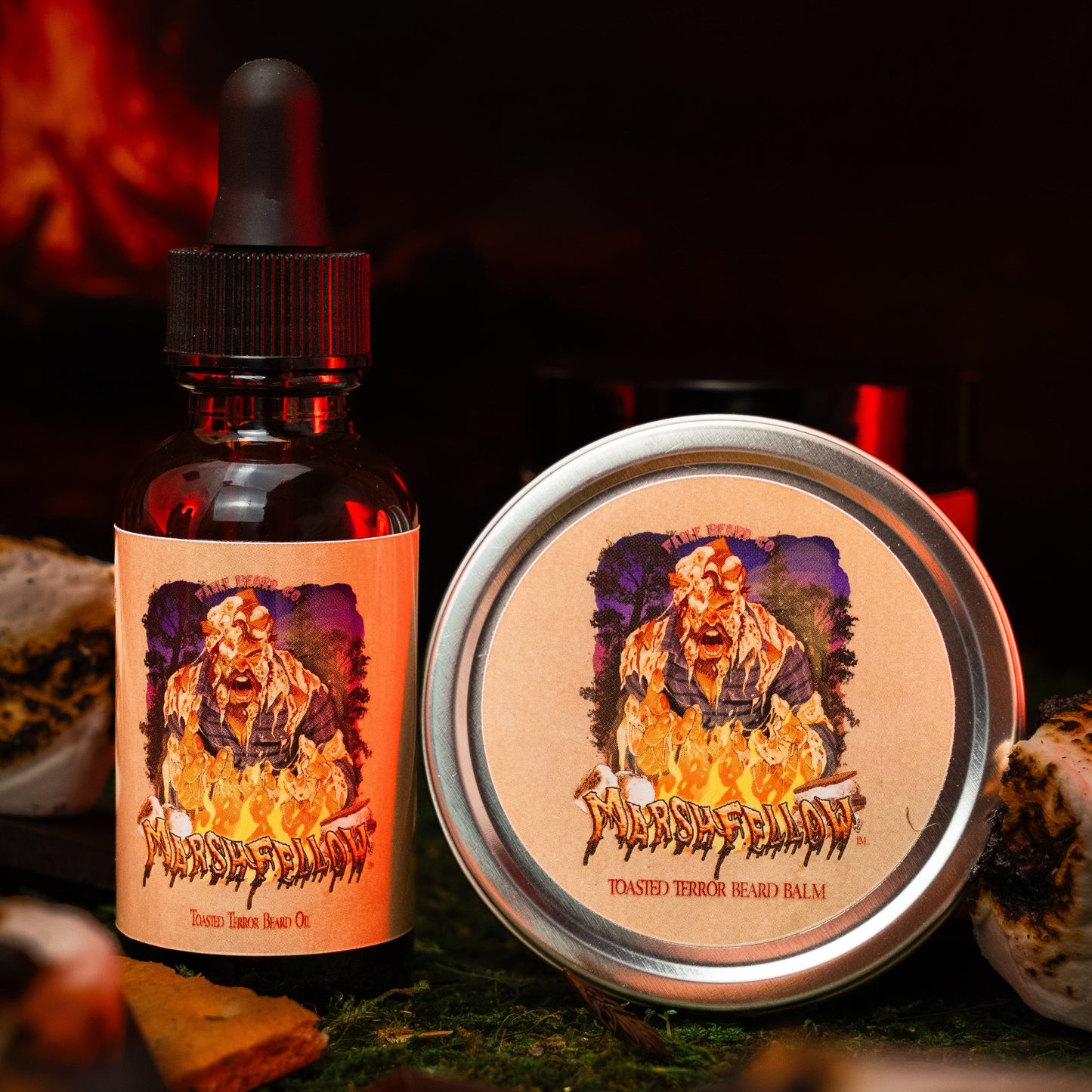 Marshfellow - Beard Oil & Balm Kit - Toasted Graham Cracker, Charred Marshmallow, Molten Chocolate