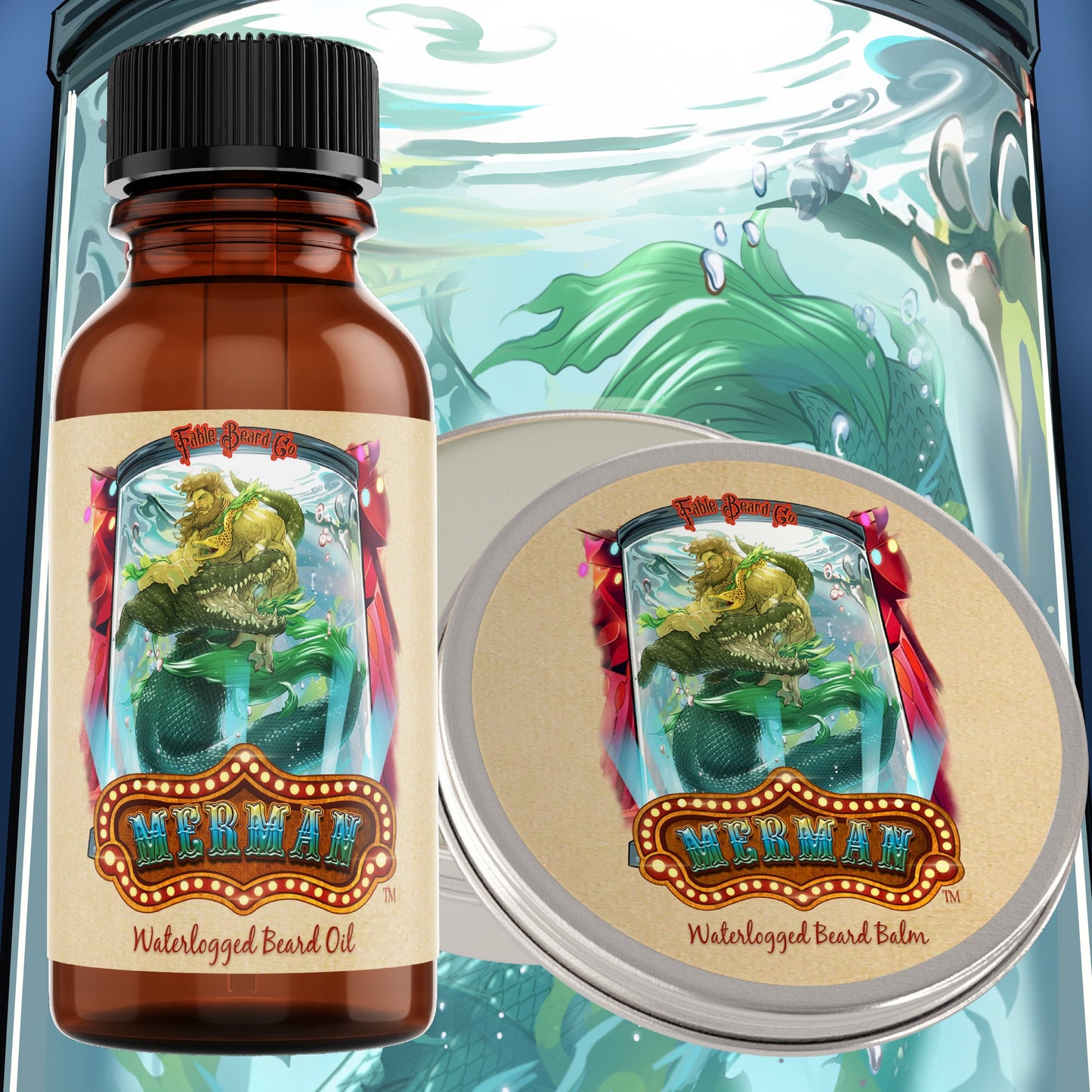 The Merman - Carnival Speakeasy Beard Oil & Balm Kit