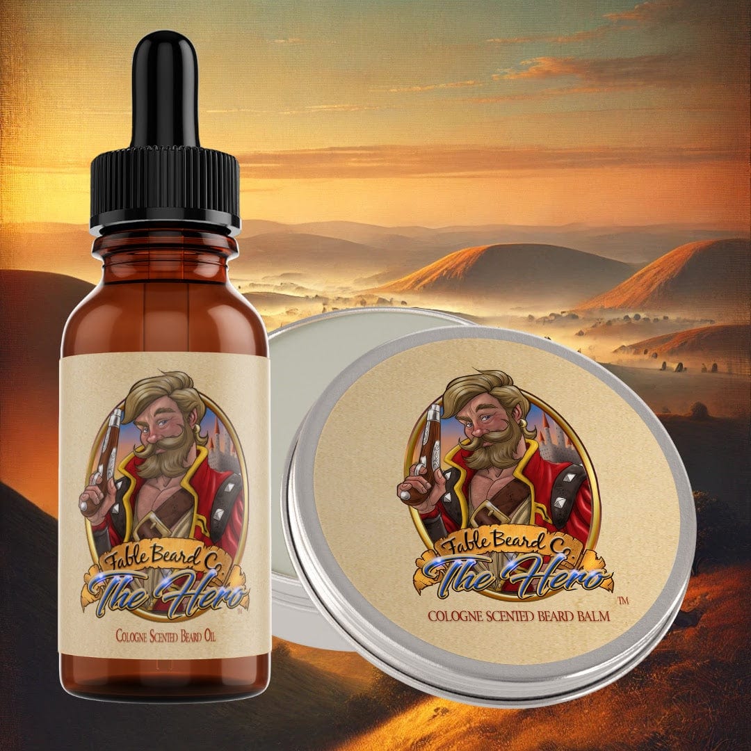 The Hero - Beard Oil & Balm Kit - Warm Tobacco, Light Cologne, & Mystical Amber