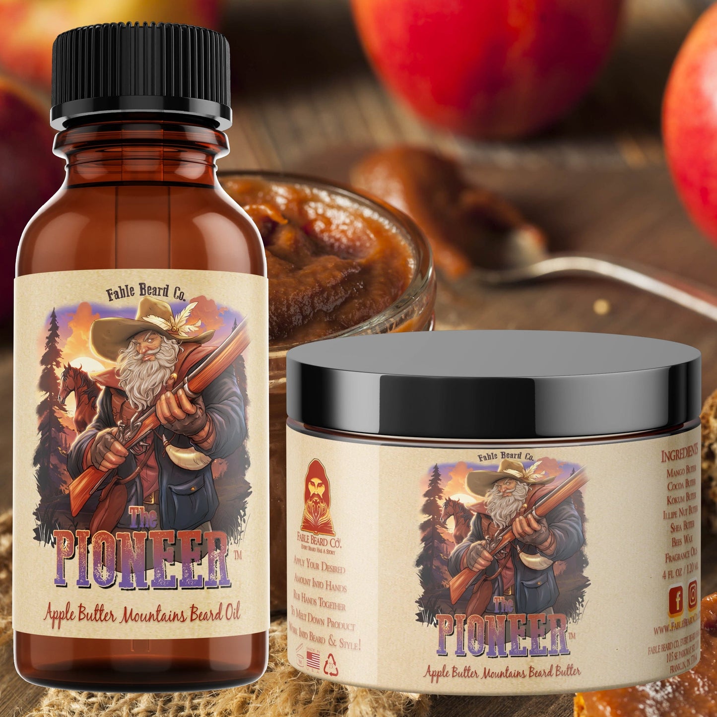 The Pioneer - Apple Butter Mountains Beard Oil & Butter Kit