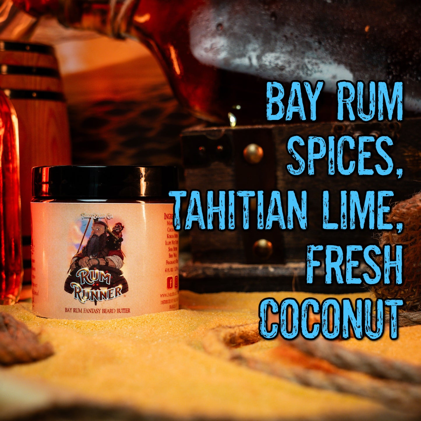 Rum Runner - Beard Butter - Bay Rum Spices, Tahitian Lime, Fresh Coconut