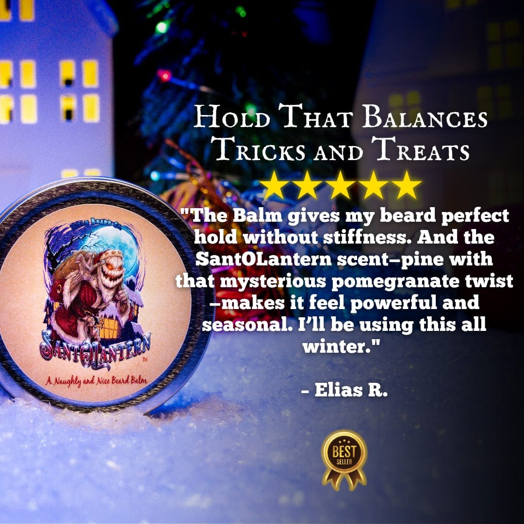 Sant-O-Lantern - Beard Balm - Christmas Pine, Cold Winter Night, Sneaky Pomegranate, & Spooky Holiday Wreath