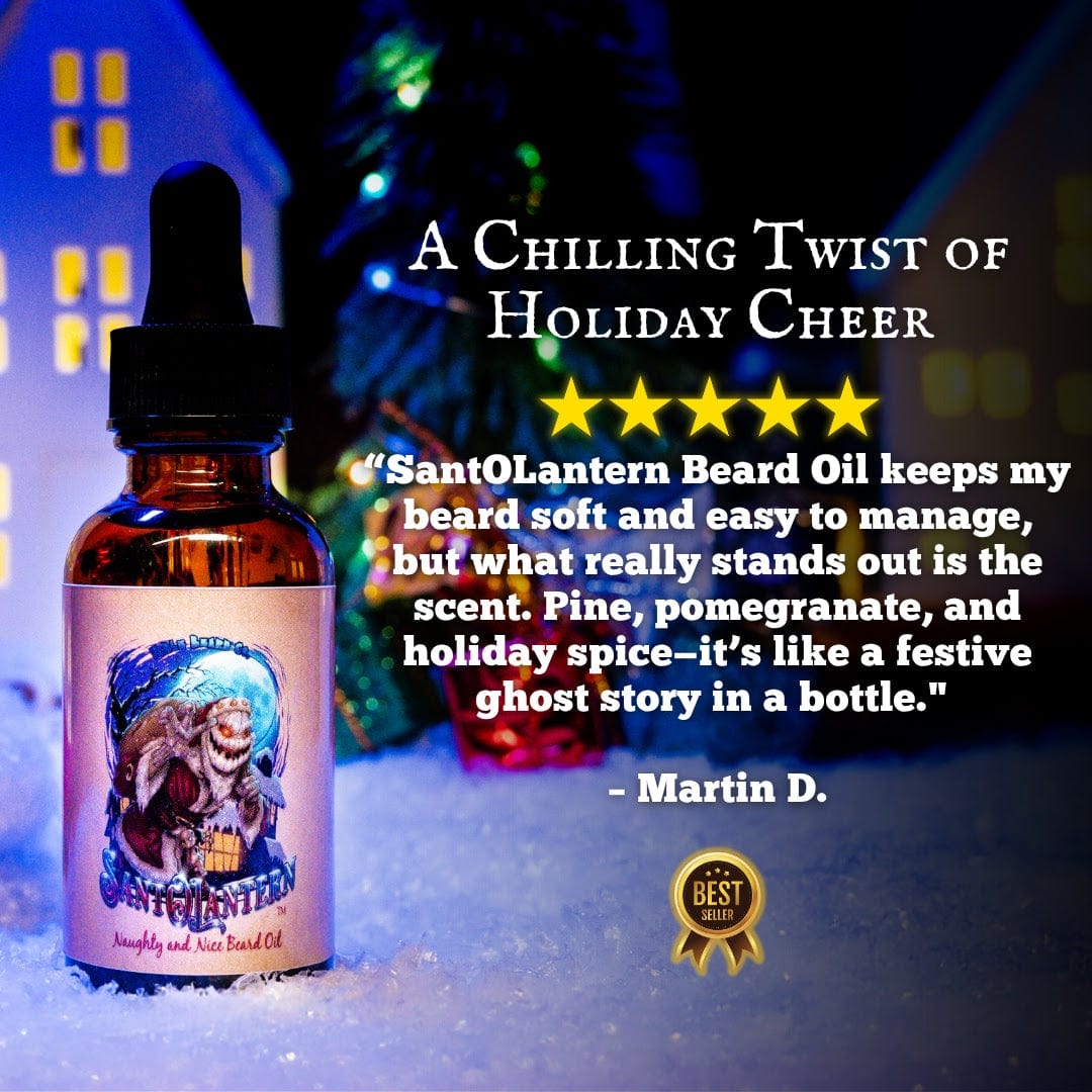 Sant-O-Lantern - Beard Oil - Christmas Pine, Cold Winter Night, Sneaky Pomegranate, & Spooky Holiday Wreath