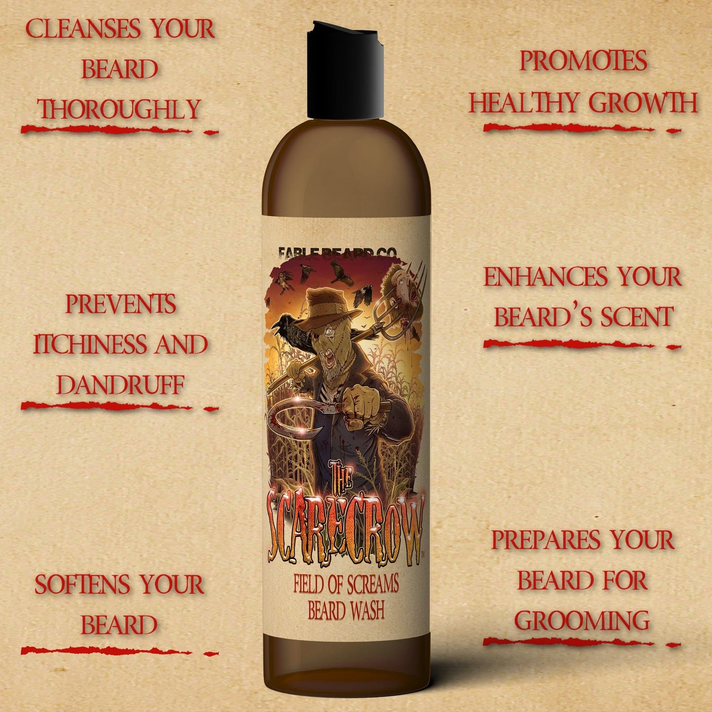 The Scarecrow - Beard Wash - Warm Pumpkin Spice, Withered Hay Fields, and Fall Leaves