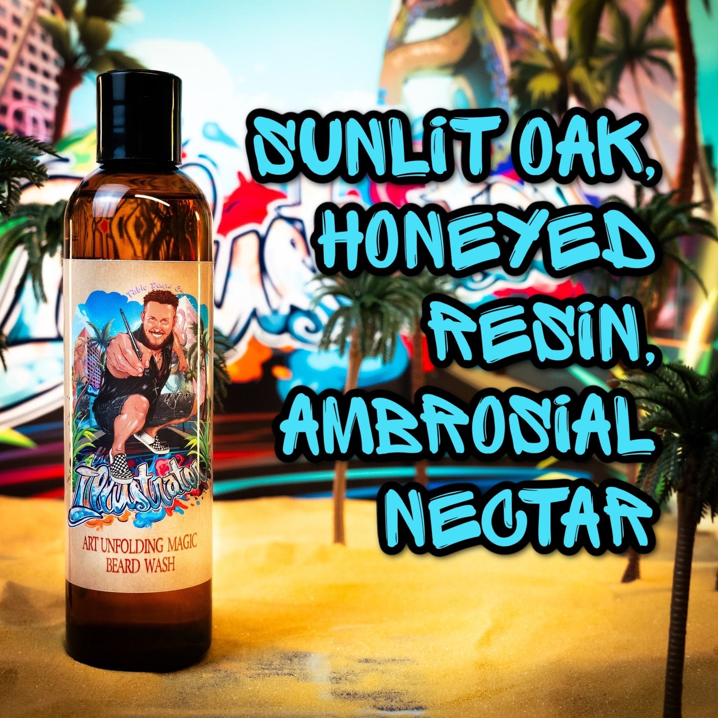 The Illustrator - Beard Wash - Sunlit Oak, Honeyed Resin, Ambrosial Nectar