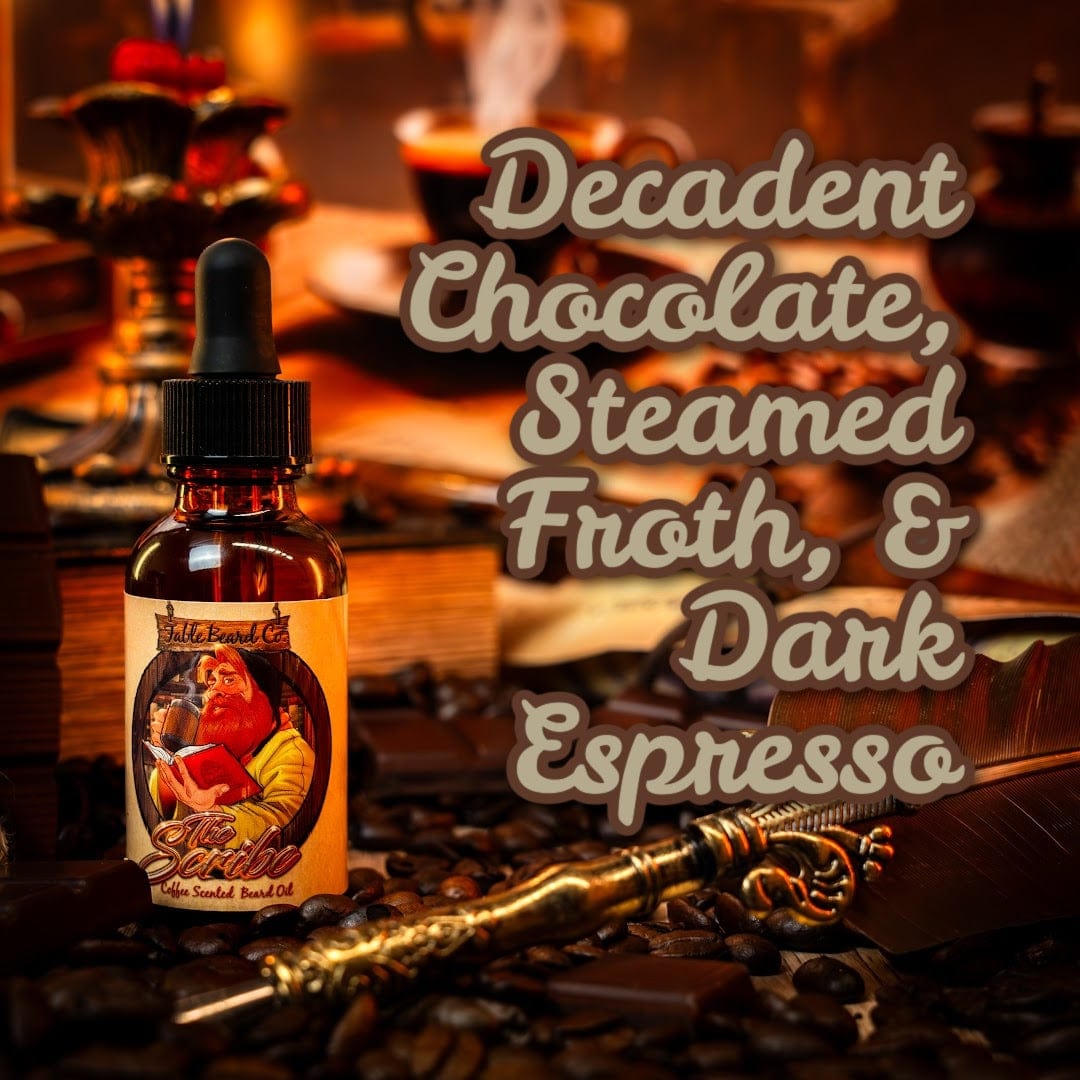 The Scribe - Beard Oil - Coffee Beans, Dark Chocolate, Dark Espresso, Frothy Latte